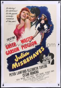 4x0402 JULIA MISBEHAVES linen 1sh 1948 Greer Garson, Walter Pidgeon, Peter Lawford, Elizabeth Taylor