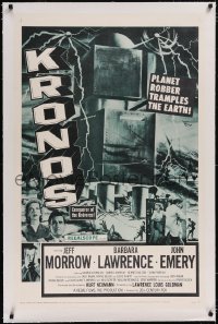 4x0426 KRONOS linen 1sh 1957 horrifying world-destroying monster, conqueror of the universe!