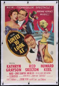 4x0465 LOVELY TO LOOK AT linen 1sh 1952 sexy full-length Ann Miller, Skelton, Keel, Kathryn Grayson!