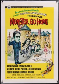 4x0525 MUNSTER GO HOME linen 1sh 1966 Fred Gwynne, Yvonne De Carlo, Al Lewis, Butch Patrick, Watson