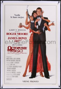 4x0554 OCTOPUSSY linen style B int'l Spanish language advance 1sh 1983 Roger Moore & Adams by Goozee!