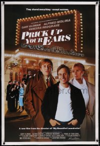 4x0601 PRICK UP YOUR EARS linen 1sh 1987 Gary Oldman, Vanessa Redgrave, Molina, Stephen Frears