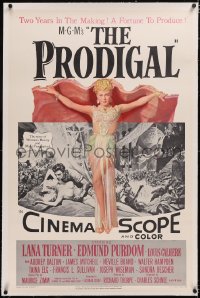 4x0606 PRODIGAL linen 1sh 1955 great art of sexiest Biblical Lana Turner & Edmond Purdom!