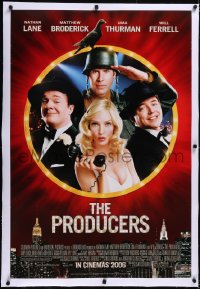 4x0607 PRODUCERS linen int'l advance 1sh 2005 Mel Brooks, Broderick, Thurman, Nathan Lane, Farrell!