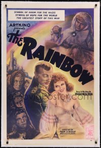 4x0621 RAINBOW linen 1sh 1944 Raduga, symbol of doom for Nazis in WWII Ukraine, cool art, ultra rare!