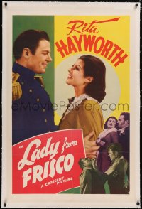 4x0627 REBELLION linen 1sh R1946 early Rita Cansino Hayworth, Tom Keene, Lady From Frisco, rare!