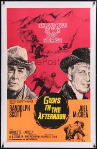 4x0636 RIDE THE HIGH COUNTRY linen int'l 1sh 1962 Randolph Scott, Joel McCrea, Guns in the Afternoon!