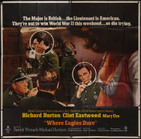 4y0103 WHERE EAGLES DARE 6sh 1968 Clint Eastwood & Richard Burton disguised as Nazis, ultra rare!