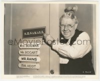 4y0278 CASABLANCA candid 8x10 key book still 1942 S.Z. Sakall gets top billing on dressing room door!