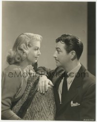 4y1210 JOHNNY EAGER 7.25x9.25 still 1942 sexy Lana Turner & Robert Taylor staring at each other!