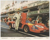 4y1218 LE MANS 8x10 still #1 1971 race car driver Steve McQueen standing by Ferrari in the pit!