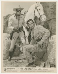 4y1223 LONE RANGER 8x10 still 1956 c/u of masked hero Clayton Moore & Jay Silverheels as Tonto!