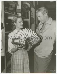 4y1250 REAR WINDOW candid 7.25x9.5 still 1954 James Stewart watches Grace Kelly with concertina!