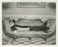 4y1278 SOME LIKE IT HOT 8.25x10 still 1959 Tony Curtis & Jack Lemmon in drag sprawled out on couch!