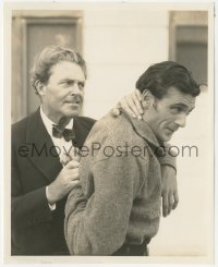 4y1282 SPOILERS candid 8x10 still 1930 William Farnum visits the set & roughs up Gary Cooper!