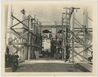 4y1295 THREE WISE FOOLS candid 8x10 still 1923 Goldwyn Studios entrance transformed into prison gate!