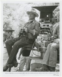 4y1302 TRAIN ROBBERS candid 8x10 still 1973 John Wayne taking his own candids sitting by camera!