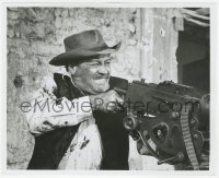 4y1311 WILD BUNCH 8.25x10 still 1969 great close up of bloody William Holden firing machine gun!