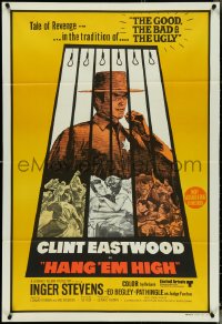 4y0332 HANG 'EM HIGH Aust 1sh 1970 great art of Clint Eastwood in a classic tale of revenge!