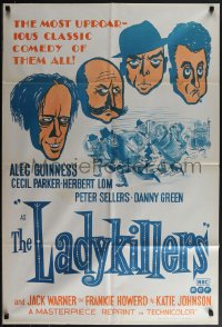 4y0336 LADYKILLERS Aust 1sh R1972 cool art of guiding genius Alec Guinness, ultra rare!