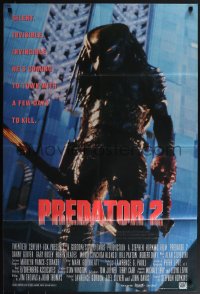 4y0341 PREDATOR 2 Aust 1sh 1990 great full-length image of alien hunter in L.A.!