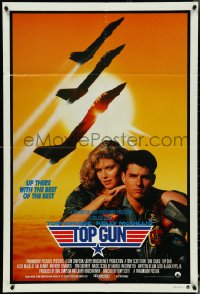 4y0349 TOP GUN Aust 1sh 1986 great image of Tom Cruise & Kelly McGillis, Navy fighter jets!