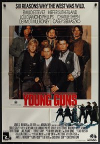 4y0352 YOUNG GUNS Aust 1sh 1988 Emilio Estevez, Charlie Sheen, Kiefer Sutherland, Phillips, rare!