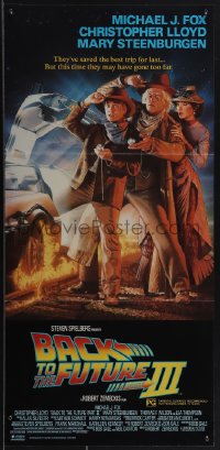 4y0361 BACK TO THE FUTURE III Aust daybill 1990 Michael J. Fox, Chris Lloyd, Zemeckis, Struzan art!