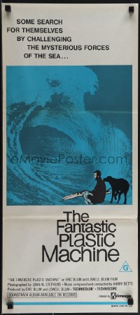 4y0378 FANTASTIC PLASTIC MACHINE Aust daybill 1974 surfing, challenge the mysterious forces of the sea!