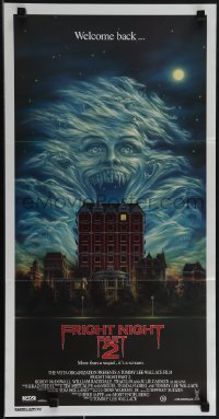 4y0381 FRIGHT NIGHT 2 Aust daybill 1989 more than a sequel, it's a scream, great horror art!