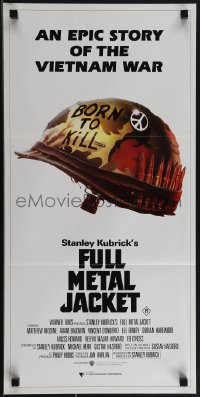 4y0382 FULL METAL JACKET Aust daybill 1987 Stanley Kubrick epic Vietnam War movie, Castle art!