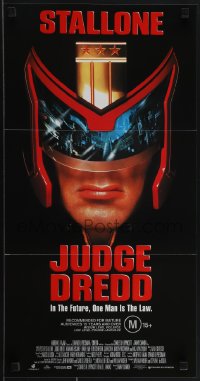 4y0396 JUDGE DREDD Aust daybill 1995 in the future, Sylvester Stallone is the law, great image!