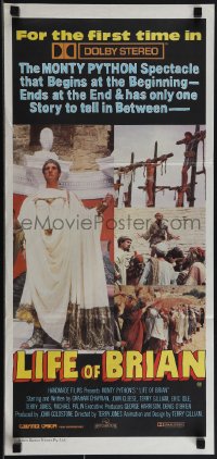 4y0399 LIFE OF BRIAN Aust daybill R1980s Monty Python, Graham Chapman in the title role!