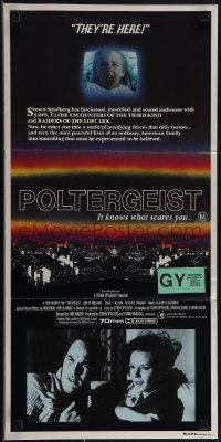 4y0414 POLTERGEIST Aust daybill 1982 Tobe Hooper horror classic, they're here, Heather O'Rourke!