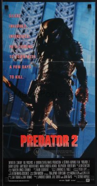 4y0416 PREDATOR 2 Aust daybill 1990 Danny Glover, Gary Busey, cool sci-fi sequel!