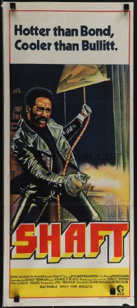 4y0422 SHAFT Aust daybill 1971 different Richard Roundtree, hotter than Bond, cooler than Bullitt!