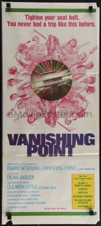 4y0434 VANISHING POINT Aust daybill 1971 cult classic, never a trip like this before, ultra rare!