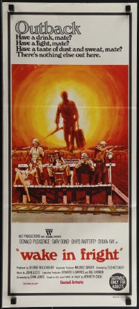 4y0435 WAKE IN FRIGHT Aust daybill 1971 Ted Kotcheff Australian Outback creepy cult classic!