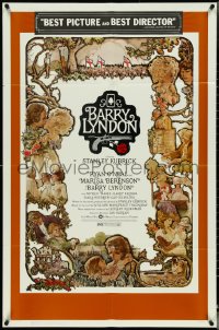 4y0706 BARRY LYNDON 1sh 1975 Stanley Kubrick, Ryan O'Neal, great colorful art of cast by Gehm!