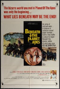 4y0709 BENEATH THE PLANET OF THE APES 1sh 1970 sequel, what lies beneath may be the end!