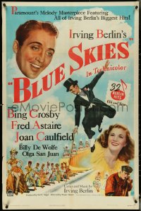 4y0724 BLUE SKIES 1sh 1946 dancing Fred Astaire, Bing Crosby, Joan Caulfield, Irving Berlin!