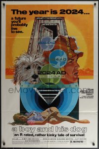 4y0726 BOY & HIS DOG 1sh 1975 cool Robert Tanenbaum sci-fi artwork with sexy half-dressed woman!