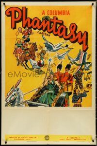 4y0743 COLUMBIA PHANTASY CARTOON 1sh 1939 Columbia, cool art of Mother Goose & other characters!