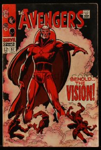 4y0149 AVENGERS #57 comic book October 1968 first appearance of The Vision, art by Buscema & Klein!