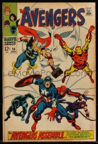 4y0307 AVENGERS #58 comic book November 1968 art by Buscema & Klein, origins of The Vision & Ultron!