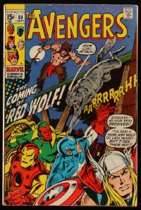 4y0311 AVENGERS #80 comic book Sep 1970 art by Buscema & Palmer, 1st appearance & origin of Red Wolf!