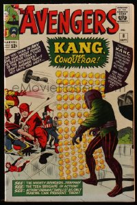 4y0148 AVENGERS #8 comic book September 1964 all art by Jack Kirby, first appearance of Kang, rare!