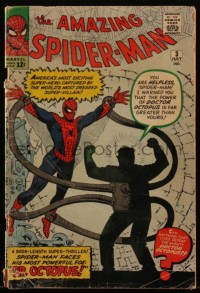 4y0138 SPIDER-MAN #3 comic book July 1963 Steve Ditko cover art, first appearance of Dr. Octopus!