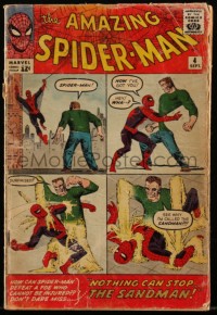 4y0139 SPIDER-MAN #4 comic book September 1963 first appearance of Sandman, Steve Ditko cover art!