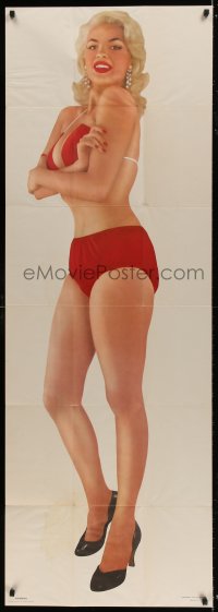 4y0123 JAYNE MANSFIELD 22x62 commercial poster 1950s the busty star life size w/full-color envelope!